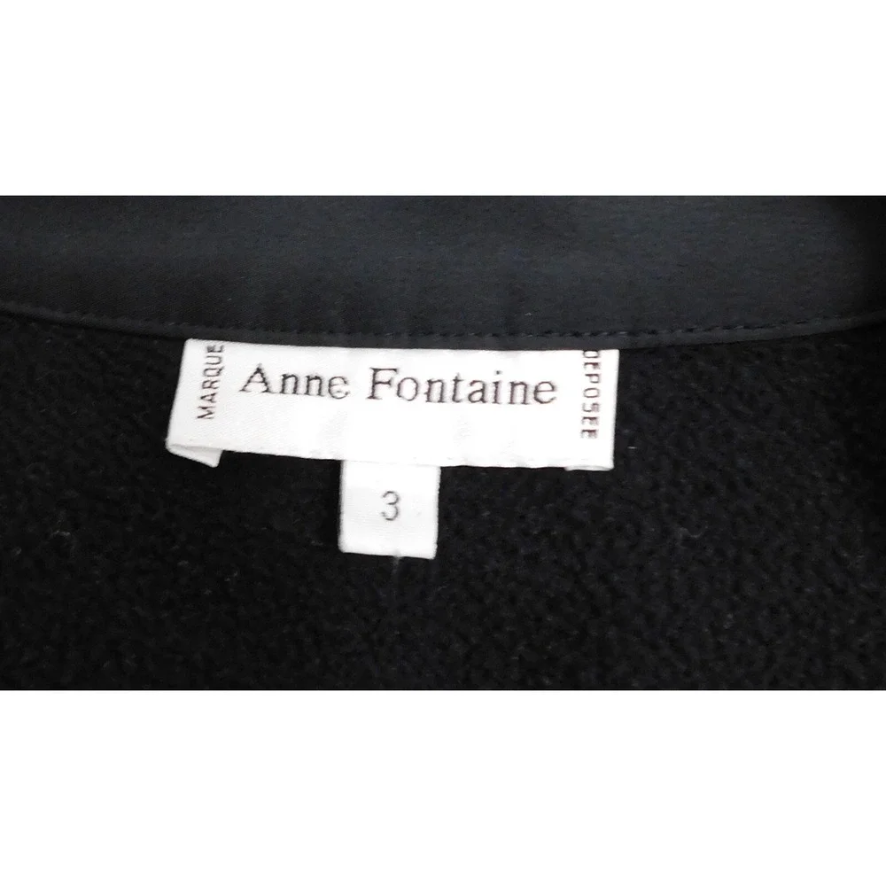 Anne Fontaine‎ Maguy Cotton Blend Black Zip Jacket sz 3
